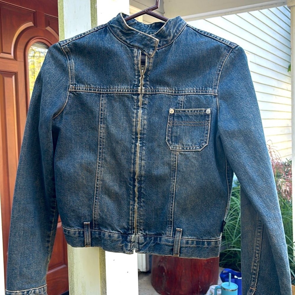 Moto style denim jacket